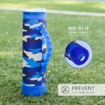 Elemental Iconic Kids Water Bottle with Straw Lid & Stress Reliever Pop It Handle, Leak-Proof When Closed, Triple Insulated Stainless Steel Reusable Thermos Water Bottle, 20oz - Blue Camo - Image 4