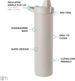 Simple Modern Filtered Water Bottle | Insulated Stainless-Steel Carbon Filter Travel Water Bottles | Reusable for Clean Drinking Water On The Go | 24oz, Almond Birch - Image 3