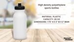 DISCOUNT PROMOS White Water Bottles with Push Cap, 10 pack, 20 oz, Reusable BPA FREE Squeezable Bottles in Bulk, White Black - Image 5