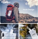 2 Pack Collapsible Water Bottles, 1L Hiking Water Flasks (2L Total) - 33oz BPA-Free Reusable Drink Bags With Carabiners and Handles, Squeeze Water through a Filter or Use as Water Bottles - Image 4