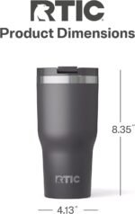 RTIC 30oz Essential Tumbler with Lid, Ceramic Lined, Insulated, Stainless Steel, Metal, Double Wall Vacuum-Insulation, Travel Cup for Iced Coffee, Tea, Hot and Cold Drink, Graphite - Image 6