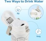 32 oz Motivational Insulated Stainless Steel Water Bottle for Sports, Gym & Travel, 2-in-1 Push-Button Spout & Quick-Flip Straw, Leak-Proof BPA-Free, Keeps Cold 30H, with DIY Fitness Stickers - Image 3