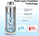 32 oz Motivational Insulated Stainless Steel Water Bottle for Sports, Gym & Travel, 2-in-1 Push-Button Spout & Quick-Flip Straw, Leak-Proof BPA-Free, Keeps Cold 30H, with DIY Fitness Stickers - Image 4