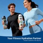 32 oz Motivational Insulated Stainless Steel Water Bottle for Sports, Gym & Travel, 2-in-1 Push-Button Spout & Quick-Flip Straw, Leak-Proof BPA-Free, Keeps Cold 30H, with DIY Fitness Stickers - Image 7