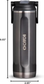 Igloo, 20 OZ Stainless Steel, Sport Sipper Bottle Carbonite - Image 6
