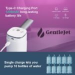 GentleJet Automatic Water Dispenser Pump for 5 Gallon Bottle with Stand, Digital Display, USB-C Rechargeable Water Jug Pump, Measured & Continuous Dispensing, Foldable Spout - Image 6