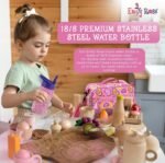 Emily Rose Kids Insulated 12 Oz Stainless Steel Bottle for Travel and School - for Girls Kids - Leak Proof with 2 Straws (Playful Hearts Design) | USA Business - Image 6