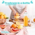 WILLDAN Giara Glass Bottle with Stopper Caps, Set of 4-33.75 Oz Carafe Swing Top Glass Bottles for Beverages, Oils, Kombucha, Kefir, Vinegar, Leak Proof Caps & Airtight Lids - Image 7