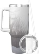 LKWSCGHM 40 oz Stainless Steel Tumbler with Handle and Straw, howling wolf Car Cup Insulated Water Bottle Personalized Ice Bully Cup Hot/Cold Travel Coffee Mug Gifts, Cupholder Friendly - Image 3