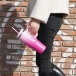 Konokyo 40 oz Tumbler with Handle and 2 Straws,2 in 1 Lid Insulated Water Bottle Stainless Steel Travel Coffee Mug,Cherry Blossoms - Image 6