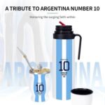 CUOPRU Double Wall Stainless Steel Vacuum Insulated Bottle for Yerba Mate, Coffee, Water, Tea, 32oz, BPA Free, Argentina Captain NO.10 Style - Image 3