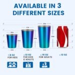 Cafezi 16 oz Stainless Steel Cups 4 Pack, Stackable Metal Drinking Glasses, Unbreakable & Shatterproof Pint Tumblers, BPA Free for Home, Bar, Restaurant, Party, Travel, Camping, Outdoors - Image 10