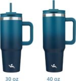 Konokyo 30 oz Tumbler with Handle and 2 Straws,2 in 1 Lid Insulated Water Bottle Stainless Steel Travel Coffee Mug,Indigo Black - Image 4