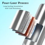 Stvyar 20oz Flat edge sublimation tumblers ，Silver Skinny insulated Sublimation tumbler Straight Cups with Individual Gift Box, Silicone Bottom Polymer Coating for Heat Transfer (4, silver) - Image 4