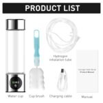 RAMIFYAI Hydrogen Water Bottle 460 ML with Nasal Cannula SPE&PEM Technique Hydrogen Water Generator-3000PPB+ with The Third Test Certificate with LCD Display - Image 6