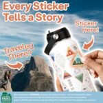 Wondery Parks of the USA® Water Bottle With 63 Waterproof Stickers of Parks (USA), 32 oz Stainless Steel Water Bottle for Traveling, Hiking, Camping, National Park Gifts- WHITE - Image 3