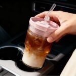 16oz/480ml Iced Coffee Glasses with Lids and Straws,Car Cup Holder Friendly, Leakproof Portable Tumblers for Cold Brew, Juice & Smoothie, Ideal for Travel, Office & Gym, BPA-Free Reusable(Pink) - Image 3