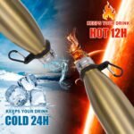 Golden Water Bottle All Stainless Steel Diversion Safes Made with Hidden Compartment for Cards, Keys, Cash and Valuables Free Hook and Smell Proof Bag - Image 5