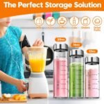 SIEROZUR Glass Juice Bottles 16 oz-2 Pack Leak Proof Wide Mouth Water Bottle with Stainless Steel Lid & Sleeve - for Juicing, Smoothies, Infused Water, Beverage Storage, Eco-Friendly Borosilicate - Image 6