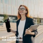 Metalya 30 oz Tumbler with Handle and Straw, Vacuum Insulated Tumblers with Flip Straw and Top Handle, Leakproof Powder Coated Tumbler, Stainless Steel Travel Mug for Coffee Water (Black) - Image 5