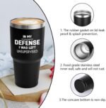 Qtencas In My Defense I Was Left Unsupervised Stainless Steel Insulated Travel Tumbler, Funny for Men, Coworkers, Friends, Work Office Gift for Coworker, Sarcastic Gift (30oz, Black) - Image 4