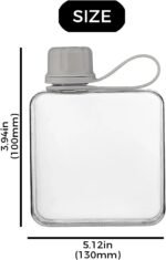 1 square water bottle 320ml, portable flat beverage cup, ultra-thin cold water bottles, sports water bottles, summer hiking water bottle, used for wallet, travel pocket, sports and fitness (gray) - Image 3