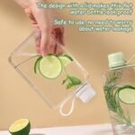 1 square water bottle 320ml, portable flat beverage cup, ultra-thin cold water bottles, sports water bottles, summer hiking water bottle, used for wallet, travel pocket, sports and fitness (gray) - Image 4