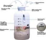 H2O Capsule INSPO Gallon Water Bottle with Time Marker and Straw Motivational Hydration Tracker Jug Big BPA-Free Food-Safe Leakproof Drinking Bottle with Handle & Strap, Rocky Shore - Image 3