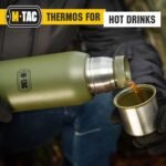 M-Tac Thermo Water Bottle Type 2 for Cold & Hot Beverages - Stainless Steel Thermos Leakproof Vacuum Insulated Flask Travel Coffee Mug (Olive, 44 oz) - Image 3