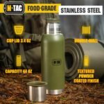 M-Tac Thermo Water Bottle Type 2 for Cold & Hot Beverages - Stainless Steel Thermos Leakproof Vacuum Insulated Flask Travel Coffee Mug (Olive, 44 oz) - Image 5