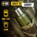 M-Tac Thermo Water Bottle Type 2 for Cold & Hot Beverages - Stainless Steel Thermos Leakproof Vacuum Insulated Flask Travel Coffee Mug (Olive, 44 oz) - Image 6