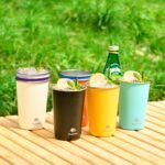 HurOutd 4 Pack Stainless Steel Cups 16oz - Colorful Stackable Metal Drinking Glasses for Camping, Travel, Shatterproof Tumblers - Image 6