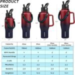 BJPKPK Insulated Water Bottles with Straw Lid, 35oz Metal Water Bottle with 2 lids & Paracord Strap, Double Wall Stainless Steel Vacuum Tumblers, Cups,Thermo for Hot& Cold Drinks, Charming Red - Image 6