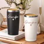 Lifecapido Grandparents Gifts, 20oz Grandma and Grandpa Stainless Steel Travel Tumbler Set, Grandma Grandpa Grandparents Christmas Gifts for Grandparents - Image 3