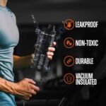 SQUATZ 18 Oz Neptune Series Steel Water Bottle, Stainless Double Wall Vacuum Insulated Flask with Handle Strap, Durable and Elegant Leak Proof Wide Mouth for Gym, Travel, Hiking, and Camping - Image 5