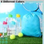 Skybooly 40 Pcs 17 oz Plastic Water Bottles Bulk and Drawstring Backpack Set Reusable Flip Top Leakproof Water Bottles with Handle for Adults Sports Gym Travel Party Outdoor(Stylish) - Image 3