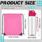 Skybooly 40 Pcs 17 oz Plastic Water Bottles Bulk and Drawstring Backpack Set Reusable Flip Top Leakproof Water Bottles with Handle for Adults Sports Gym Travel Party Outdoor(Stylish) - Image 4