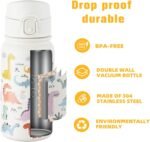 GOPPUS 12 oz Kids Water Bottle - Stainless Steel Insulated Water Bottle, BPA Free, Odorless, Durable and Reusable for School, Sports and Outdoor Activities(white dinosaur) - Image 4