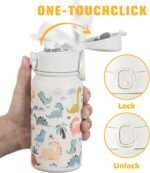 GOPPUS 12 oz Kids Water Bottle - Stainless Steel Insulated Water Bottle, BPA Free, Odorless, Durable and Reusable for School, Sports and Outdoor Activities(white dinosaur) - Image 5