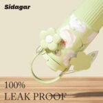 24 oz Insulated Tumbler for Women with Flip Straw and Handle, Stainless Steel Water Bottle Leak Proof Thermos Portable Iced Travel Coffee Mug, Floral Green - Image 4