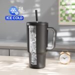 Meoky 30 oz Tumbler with Handle, Tumbler with Lid and Straw, Insulated Stainless Steel Travel Mug, 100% Leak-proof, Cupholder Friendly, Keeps Cold for 24 Hours or Hot for 8 Hours (Night) - Image 3