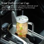 KEMORELA 2 Pack 28oz Double Wall Glass Tumblers with Handle, Lids & Straws – Large Insulated Clear Borosilicate Glass Cups for Iced Coffee, Smoothies, Bubble Tea & Cold Beverages - Image 6