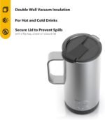 RTIC 16 oz Coffee Travel Mug with Lid and Handle, Stainless Steel Vacuum-Insulated Mugs, Leak, Spill Proof, Hot Beverage and Cold, Portable Thermal Tumbler Cup for Car, Camping - Image 3
