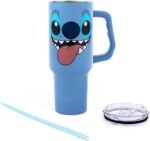 Disney Lilo & Stitch Face Stainless Steel Travel Tumbler With Handle, Leak-Resistant Lid, and Reusable Straw | Holds 40 Ounces - Image 3