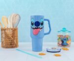 Disney Lilo & Stitch Face Stainless Steel Travel Tumbler With Handle, Leak-Resistant Lid, and Reusable Straw | Holds 40 Ounces - Image 5