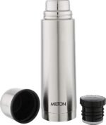 Milton Thermosteel Plain Lid Flask 350, Double Walled Vacuum Insulated Thermos 350 ml 12 oz 24 Hours Hot and Cold Water Bottle with Cover, 18/8 Stainless Steel, BPA Free, Leak-Proof Silver - Image 4