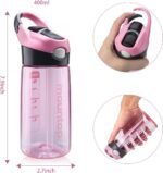 mountop Kids Water Bottle with Silicone Straw and Handle, Easy Use for Girls and Boys, BPA-free Water Bottle for Kids 14oz 400ml - Image 3