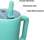 Zuchii Traveler, 40 oz Water Bottle with Handle & Flip Staraw, 100% Leak Proof Reusable Insualted Tumbler, Stainless Steel Travel Mug, Cup Holder Friendly - Gifts for women & men (Sage, 40 oz) - Image 5