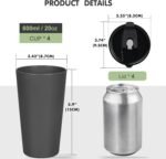 Greentainer 4 Pack Plastic Travel Coffee Mug Set, 20 oz Spill Proof Drinking Cups with Lids, Pobtable to Go Camping Coffee Tumbler Reusable Coffee Mugs with Lids, Dishwasher & Microwave Safe - Image 3