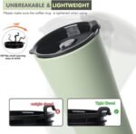 Greentainer 4 Pack Plastic Travel Coffee Mug Set, 20 oz Spill Proof Drinking Cups with Lids, Pobtable to Go Camping Coffee Tumbler Reusable Coffee Mugs with Lids, Dishwasher & Microwave Safe - Image 5